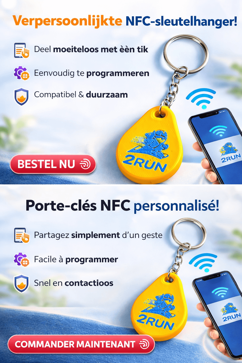 ⚡ Slimme NFC-sleutelingsband